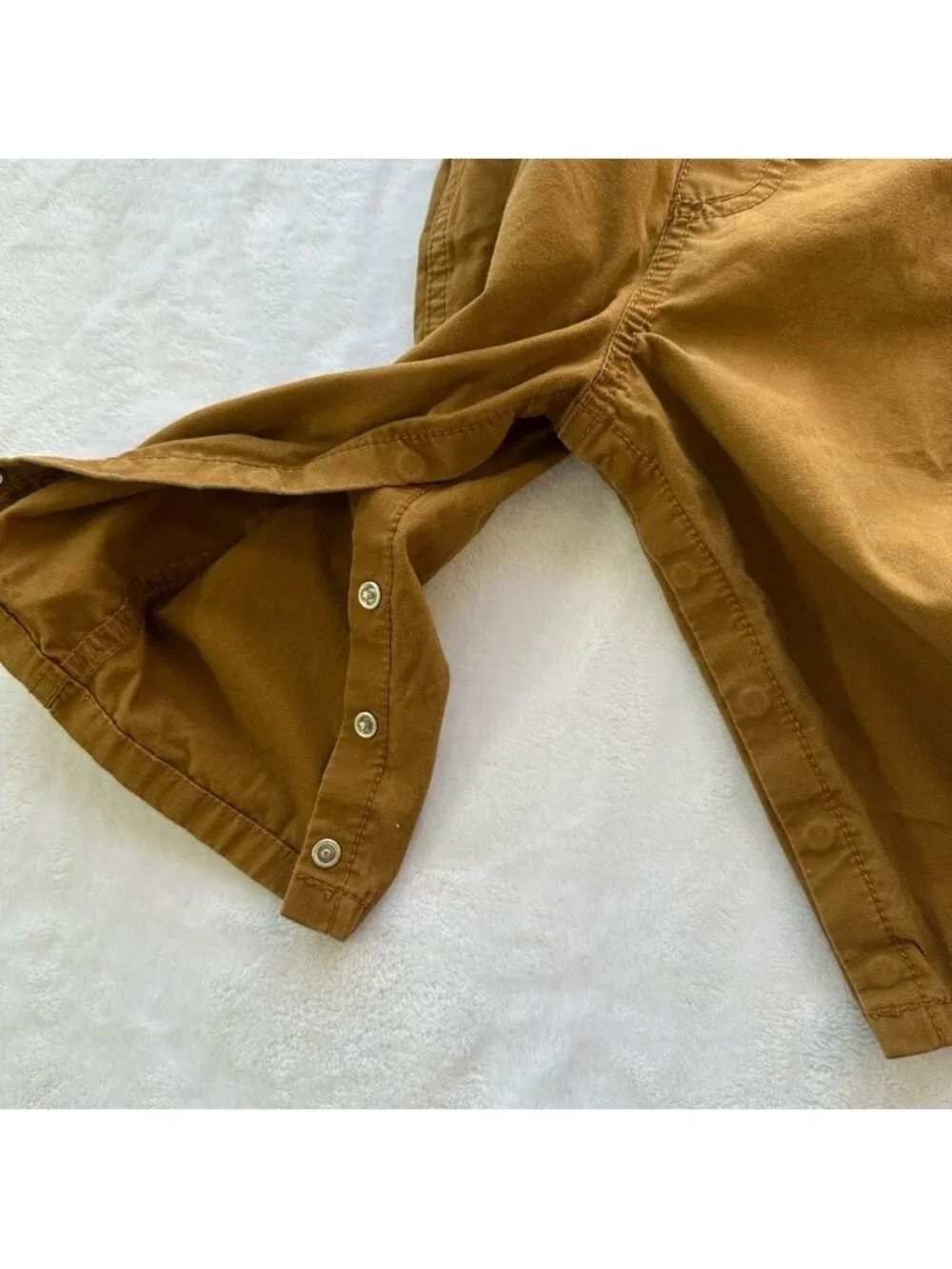 Carters Overalls Brown Baby‎ Toddler 12M Snap Leg Closure 100% Cotton